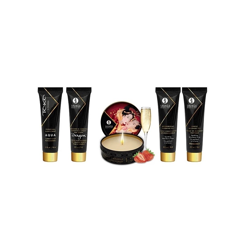 Zestaw akcesoriów - Shunga Geishas Secret Kit Sparkling Strawberry Wine